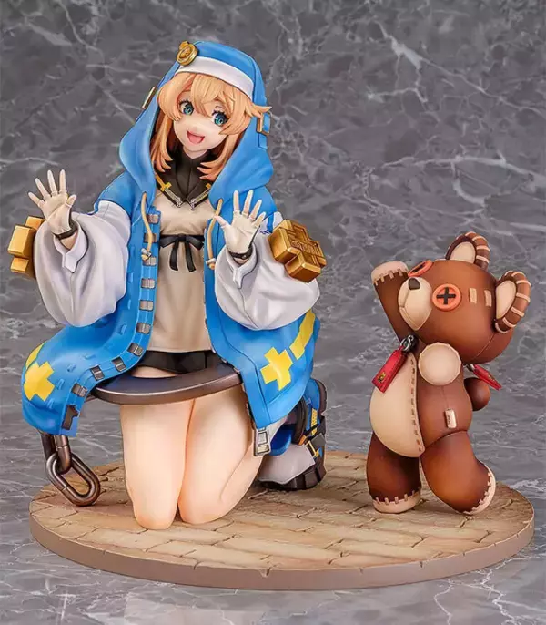「白く美しい太もも…！『ギルティギア ストライヴ』より「ブリジット」が勝利ポーズでフィギュア化、くまのぬいぐるみ「ロジャー」もキュート」の画像