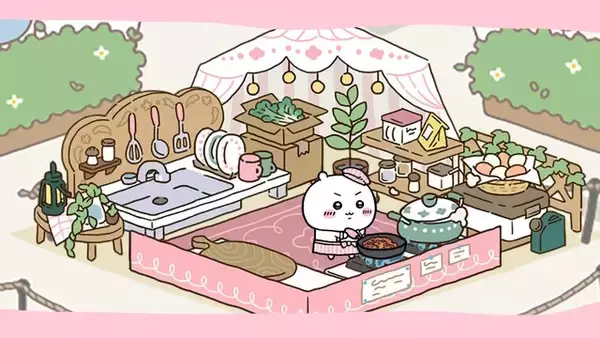 「ンショ!!『ちいかわぽけっと』コック帽やエプロンで料理に励むうさぎやモモンガが超キュート！「むちゃうまフェス」衣装、全身図が公開中」の画像