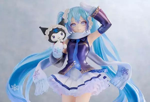 「「雪ミク」×「クロミ」フィギュアが幻想的！ツインテールにはクリアパーツを採用、予約締切迫る」の画像