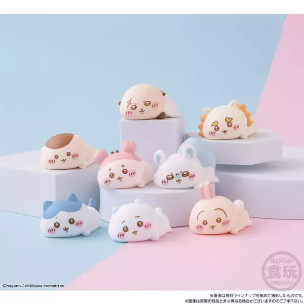 「「ちいかわ」がもっちり柔らかな触り心地のソフビ人形「もっちりころりん♪」に登場！もちもちほっぺが可愛いハチワレ、うさぎなど全8種」の画像