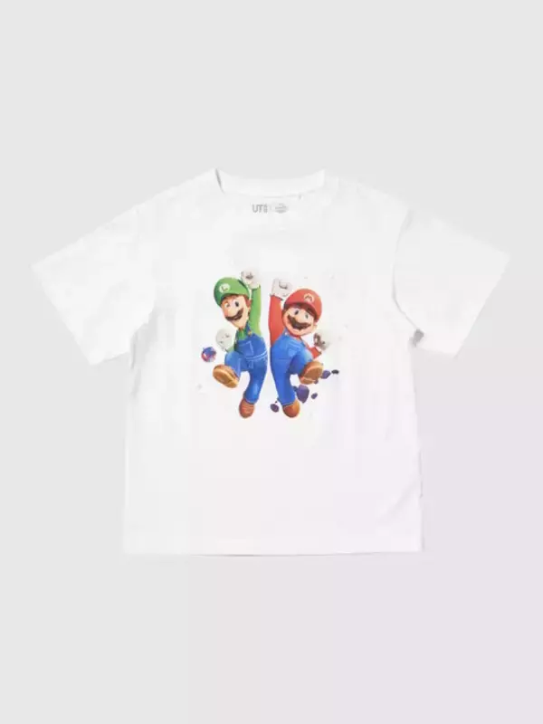 「ユニクロから映画「マリオ」のコラボUTコレクションが4月下旬発売！スーパーキノコやハテナブロックが可愛い、キッズ用も含む全8種類」の画像