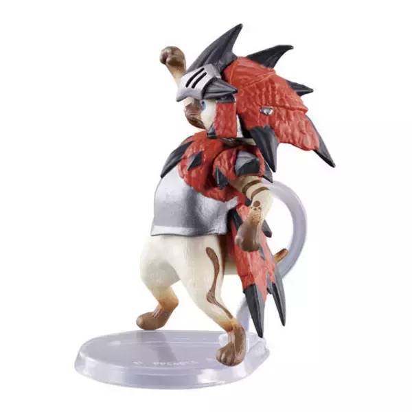 「“一狩り行こうニャ！”『モンハン』より「アイルー」が、ガシャポンフィギュアに！可愛い拳を突き上げたポーズでレウス装備など全4種」の画像