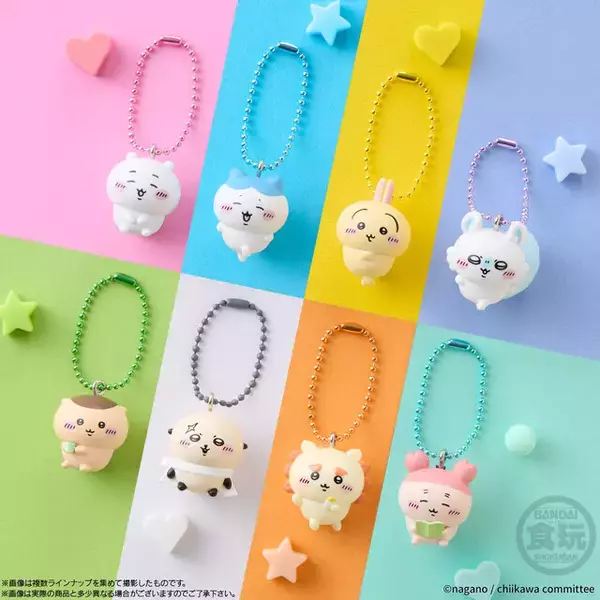 「「ちいかわ」マスコットつきビスケットが2月2日発売！カラフルチャーム全8種や、お菓子には全22種のイラストをプリント」の画像