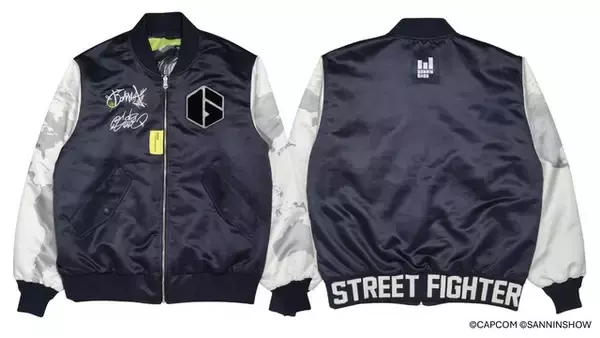 「人気実況者「ドンピシャ」と『スト6』ガイルが共闘！スペシャルコラボとしてブルゾン、パーカーなどが予約販売」の画像