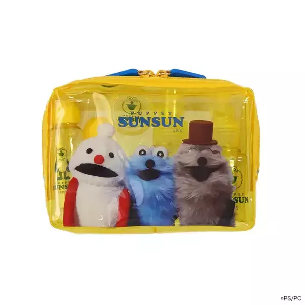 「「パペットスンスン」新作トラベルグッズが本日2月13日18時より発売！スンスンたちをデザイン、おかおデザインのアイマスクなどもラインナップ」の画像