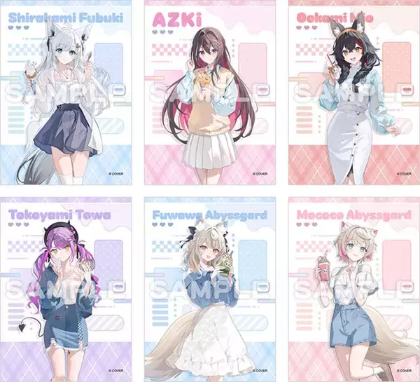 「ローソンにて「ホロライブ」コラボが3月17日開催！白上フブキ、大神ミオら6人のお出かけやルームウェア衣装グッズが盛りだくさん」の画像