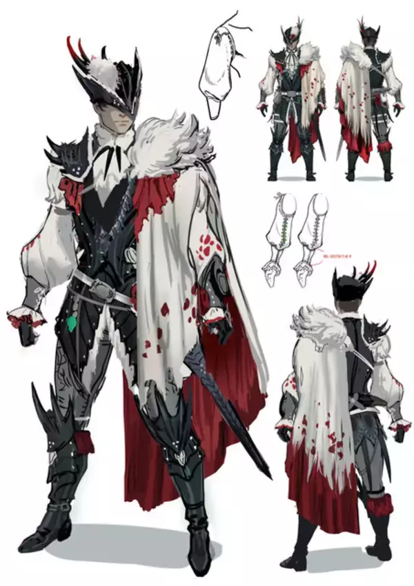 「『モンハンワイルズ』より「ラバラ・バリナ」装備の開発原画が公開！薔薇のモチーフが華麗でカッコいい…」の画像