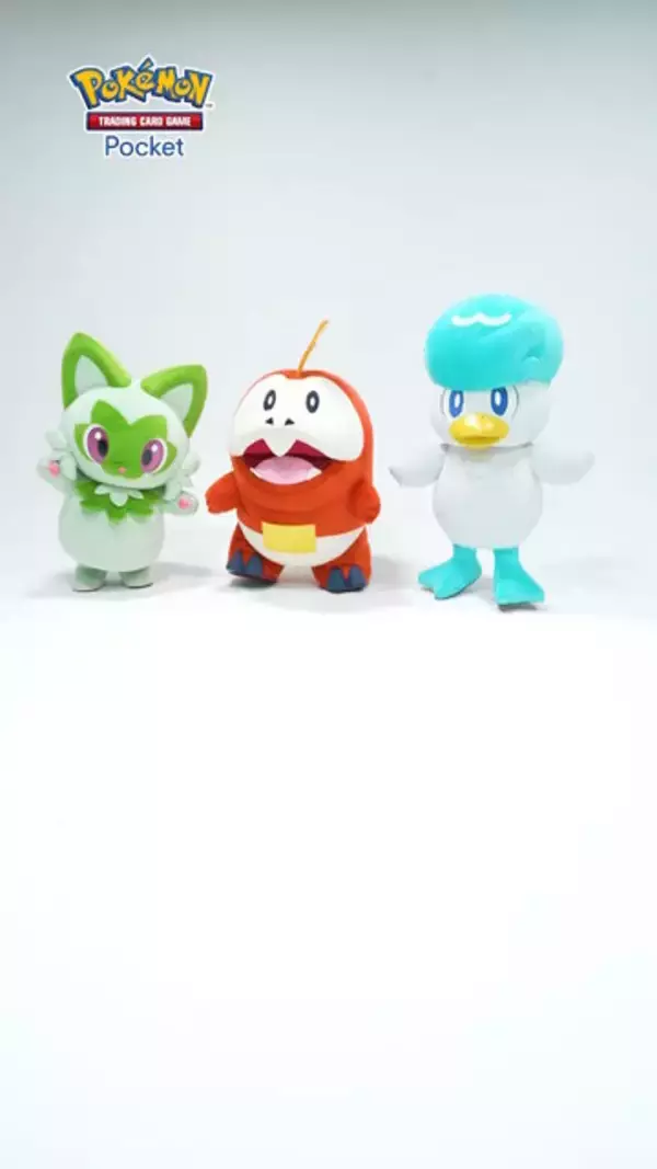 「『ポケポケ』最新情報が2月19日23時に公開！“パルデア御三家の新パック”を示唆する予告映像も」の画像