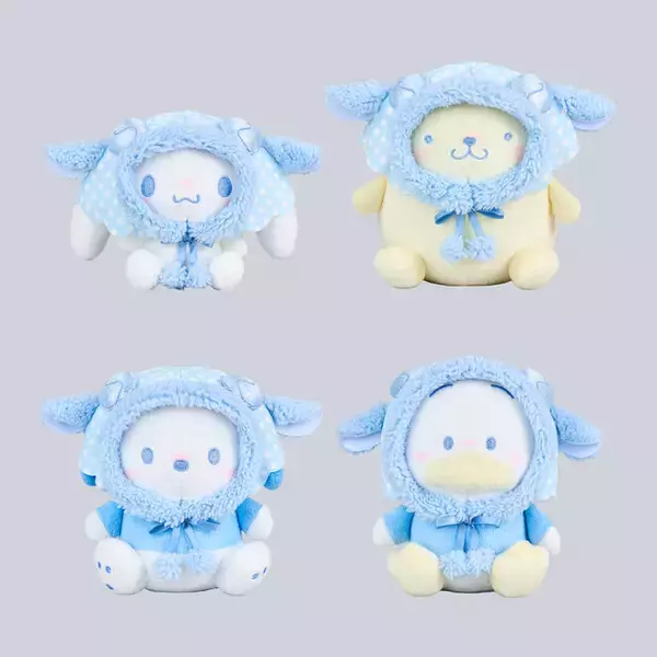 「もこもこヒツジ姿のポムポムプリンたちが可愛い！パステルカラーで優しい色合いの「サンリオキャラクターズ」限定プライズ4種が展開」の画像