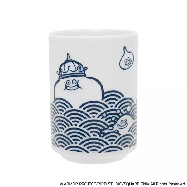 「『ドラクエ』和風な「スライム湯のみ」が可愛い！青海波と花小紋、2つの柄を風流にデザイン」の画像