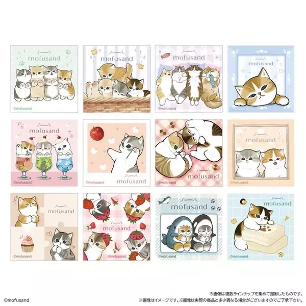 「スイーツモチーフの可愛い猫がプリント！「mofusand」がフレームに見立てた“もちもち”ワッフル化」の画像