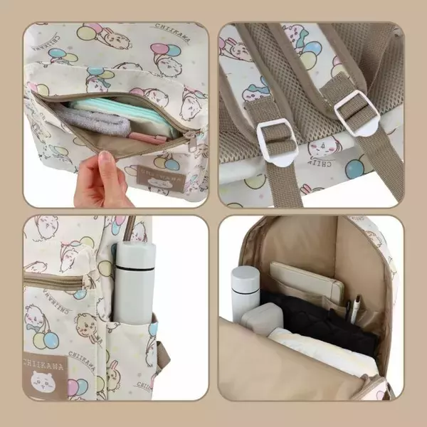 「風船を持った「ちいかわ」たちが可愛い！機能性抜群のデイパックや2WAYトートバッグ含む新入学総柄シリーズ4商品が12月上旬より発売」の画像