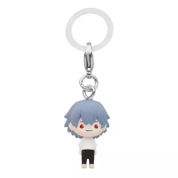 「「エヴァ」制服姿のレイ、アスカたちを可愛くデフォルメ！ほのぼのとした表情がチャーミングなガシャポンめじるしアクセサリー全5種」の画像