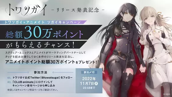 「スクエニ×アニメイトの新作『トワツガイ』発表！百合ゲーの雰囲気感じる“ツガイ育成バトルファンタジーRPG”」の画像