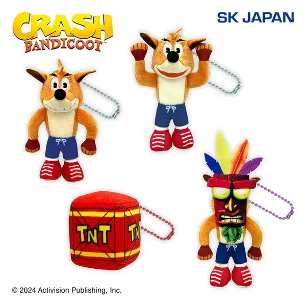「『クラッシュ・バンディクー』主人公・クラッシュがぬいぐるみに！爆弾箱マスコットなどがクレーンゲームで展開ー特大ぬいぐるみが当たるキャンペーンも」の画像