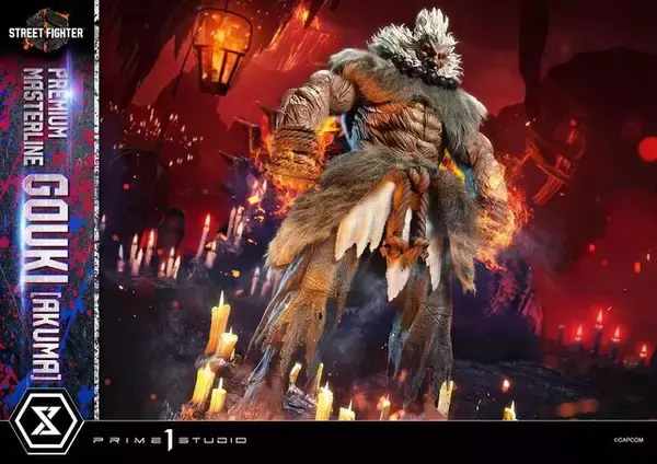 「『スト6』豪鬼が約26万円の超高級スタチューに！LEDで「天」が深紅の色に発光する仕掛けも」の画像