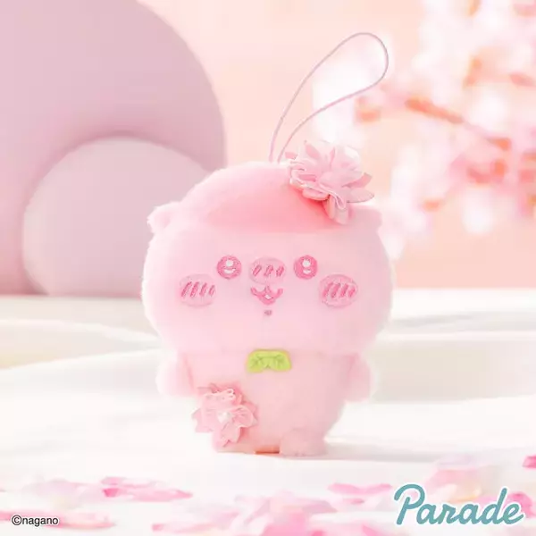「“淡いさくらいろ”の「ちいかわ」たち全4種！頭に添えられた花も可愛い「ぬいぱれっと」ぬいぐるみマスコットが順次展開」の画像