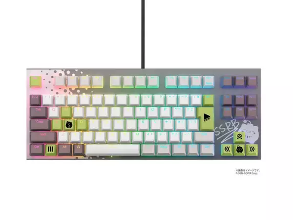 「ホロライブ・獅白ぼたん、ラプラス・ダークネスのゲーミングキーボードが30%OFF！高速入力機能を搭載したプロ仕様」の画像