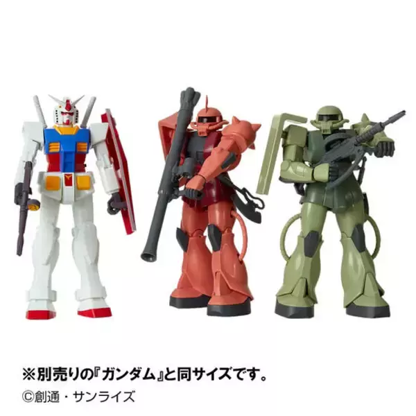 「起動音が鳴る「ガンダム」「ザク」「シャア専用ザク」がサウンド戦士で立体化ーレトロな雰囲気を踏襲した“プチ可動”を楽しめる」の画像
