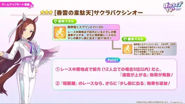 「『ウマ娘』新育成は「サクラバクシンオー」「ノースフライト」の衣装違い！5人のウマ娘が“ダンスパーティー服”でビシッと決める」の画像