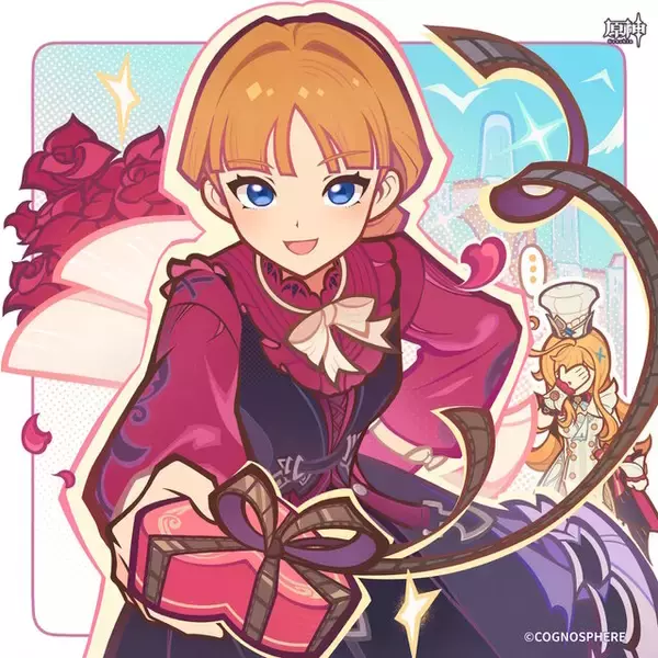 「『原神』のバレンタインデー記念イラストが素敵！コロンビーナやスカーク、ドニアザードら4人と過ごす特別な一時」の画像