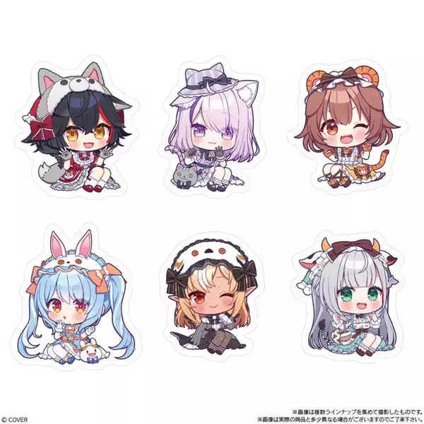 「「ホロライブ」ステッカー付チョコクランチ第2弾の全デザイン解禁！兎田ぺこら、天音かなたら31名が動物イメージのミニキャラで登場」の画像