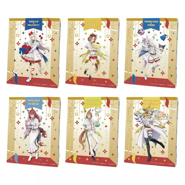 「アニメ「ウマ娘 シンデレラグレイ」がサンリオとコラボ！オリジナルイラストを使用した缶バッジやアクスタなどを展開」の画像