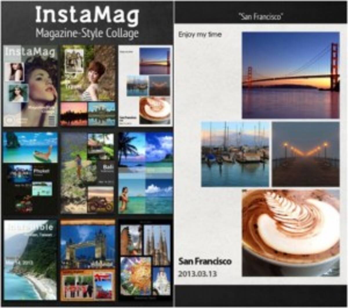 雑誌の表紙やポスターのようなコラージュが簡単に作れる写真アプリ 13年6月9日 エキサイトニュース