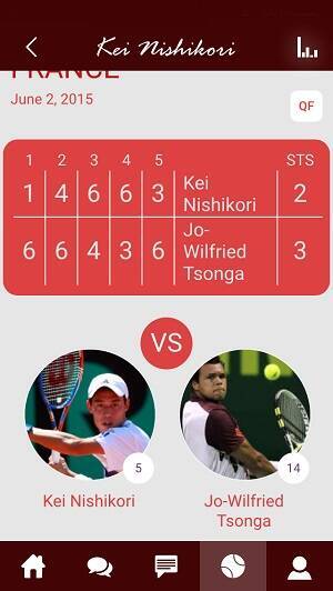 試合情報だけでなくチャットも出来る錦織圭公式アプリ Kei Nishikori が配信 15年6月5日 エキサイトニュース