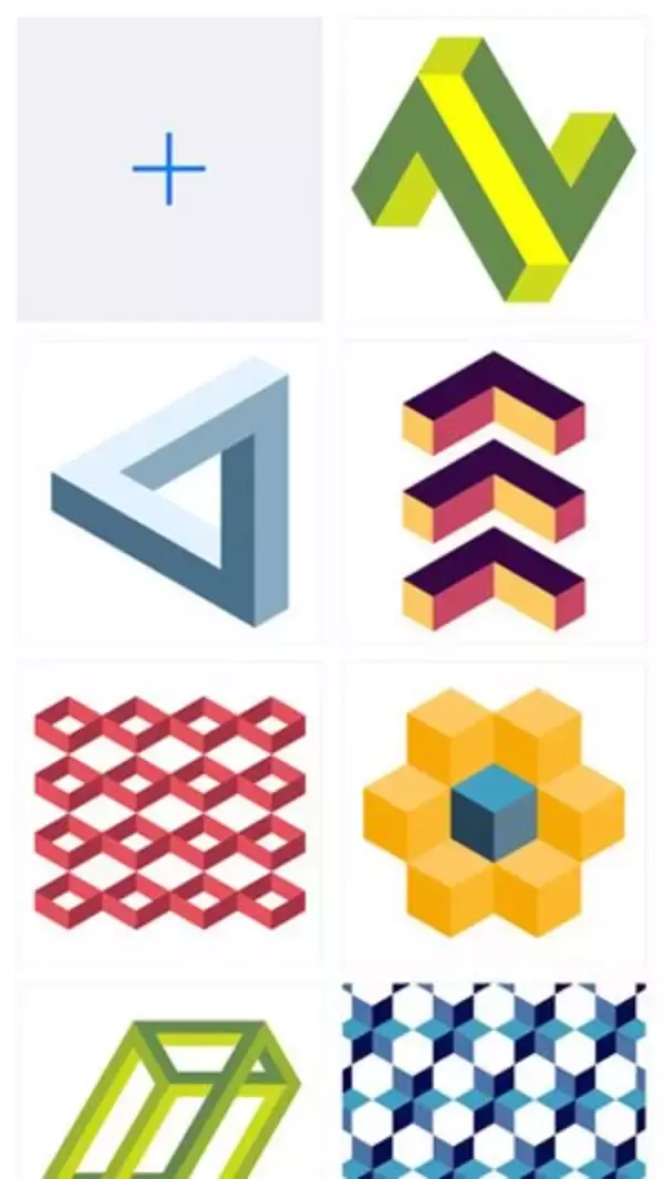 「世にも美しい幾何学模様をタップで作る超面白アプリ『Isometric』」の画像