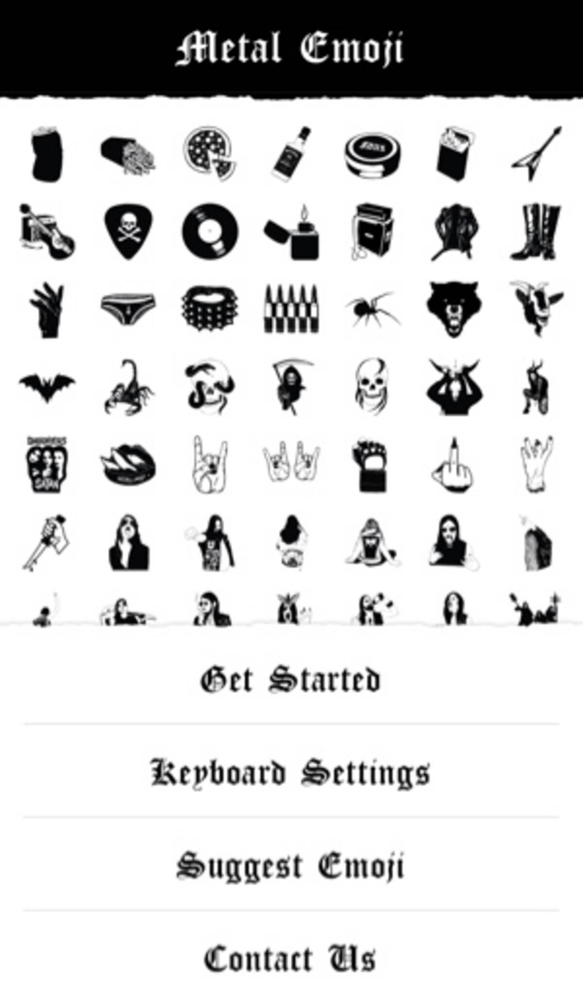衝撃のカッコよさ ヘヴィメタル風の絵文字が使えるようになるアプリ Metal Emoji 16年6月25日 エキサイトニュース