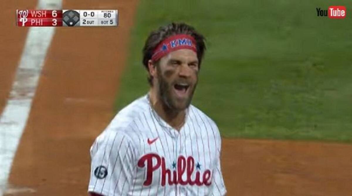 Mlbフィリーズのブライス ハーパー選手がランニングホームラン ヘルメットを飛ばしながら激走するハッスルプレーにファンも大喜び 21年7月28日 エキサイトニュース