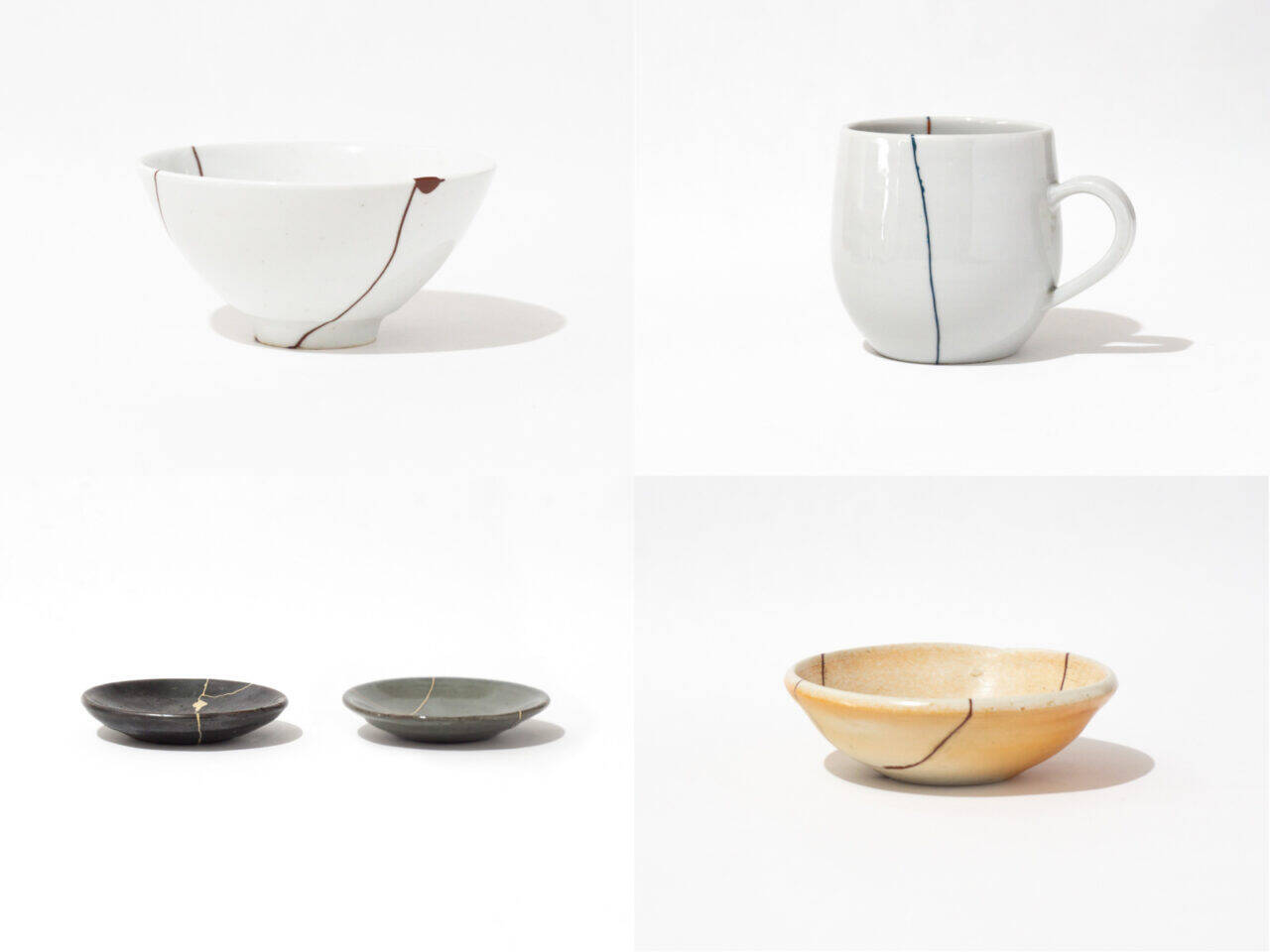デッドストックの陶磁器をカラフルな色漆を用いて金継ぎリメイクした「継皿(TSUGI-SARA)」が発売