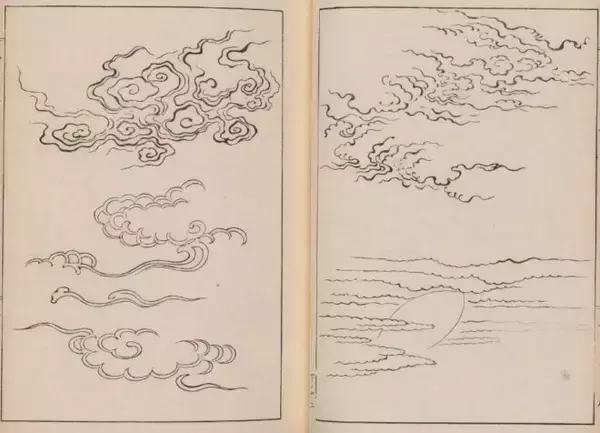 「無料ダウンロード公開！日本画で描かれる”雲”のデザインを紹介した明治時代の図案集「雲霞集」が素晴らしい」の画像