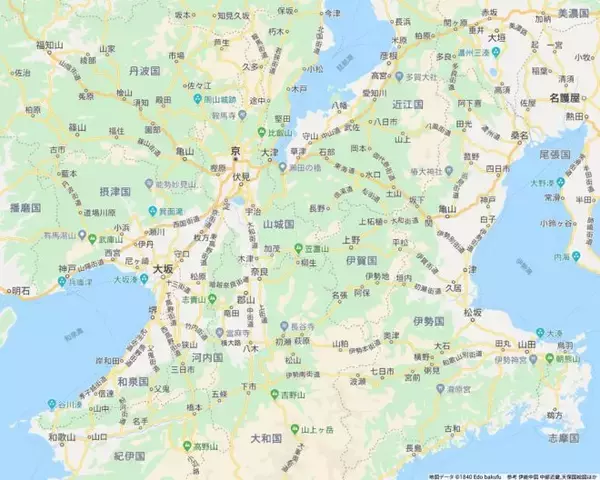 「これはたまらん！江戸時代（1840年頃）の大阪・京都周辺をGoogleマップ風にした地図が素晴らしい！」の画像