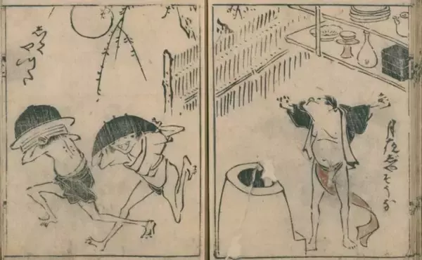 「まるでマンガ！江戸時代に描かれた可愛さ溢れるユルユル鳥羽絵「鳥羽絵扇の的」」の画像