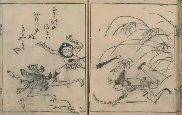 「まるでマンガ！江戸時代に描かれた可愛さ溢れるユルユル鳥羽絵「鳥羽絵扇の的」」の画像