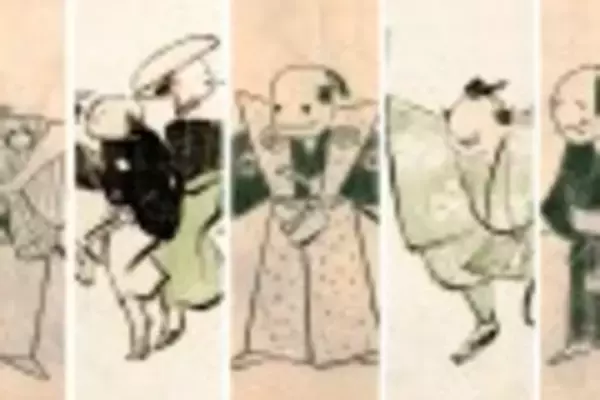 「まるでマンガ！江戸時代に描かれた可愛さ溢れるユルユル鳥羽絵「鳥羽絵扇の的」」の画像