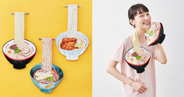 天ぷらそば、きつねうどんなどを再現した「食欲そそる麺タオル」の突き抜け感よ（笑）