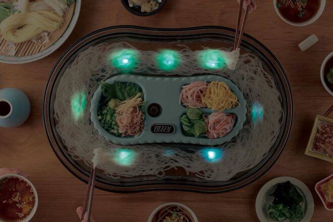 クラシカルデザインも可愛い♪LEDライトが流れるようにキラキラ光る流しそうめん器が登場