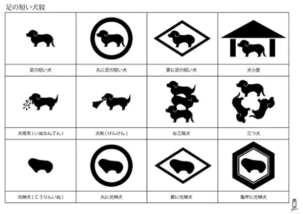 犬好き必見！Twitterで話題になった可愛いオリジナル家紋「足の短い犬」12種を一挙紹介！