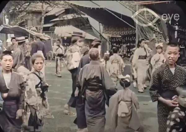 「大正時代の日本のモノクロ映像をAI技術で4Kカラー映像化させた作品が超感動もの！60fpsでヌルヌル動く！」の画像