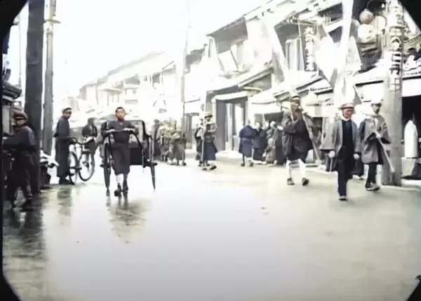 「大正時代の日本のモノクロ映像をAI技術で4Kカラー映像化させた作品が超感動もの！60fpsでヌルヌル動く！」の画像