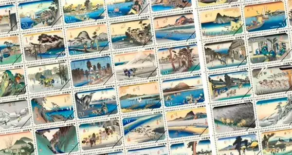 圧巻の55作品！歌川広重「東海道五十三次」の全作品が郵便切手になりました！