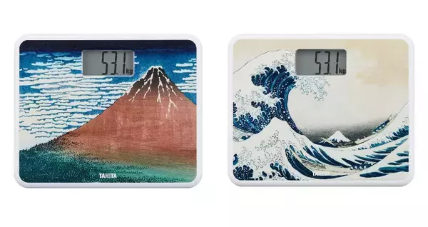 「北斎先生で健康チェック！タニタが葛飾北斎「冨嶽三十六景」モチーフの体重計を発表」の画像