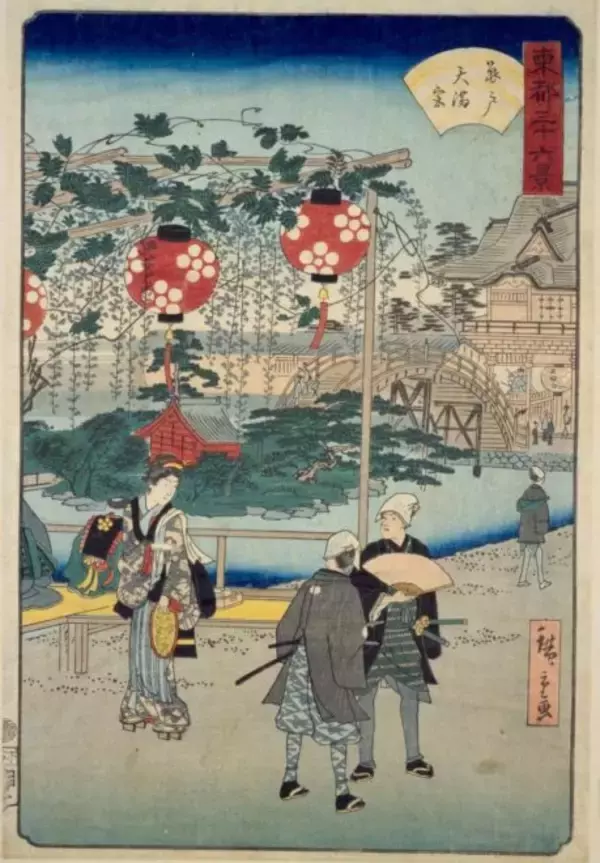 「【浮世絵で見る】もうすぐ見頃！江戸っ子たちも楽しんだ「亀戸天神」の藤の花」の画像