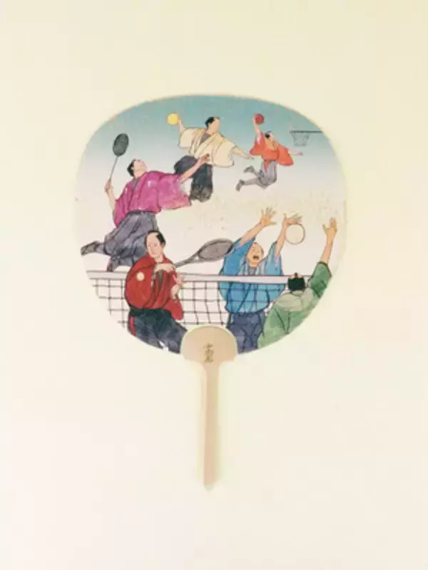 「もし現代のスポーツが江戸時代にあったら？を京うちわに落とし込んだユーモアたっぷり「スポーツ京うちわ」」の画像