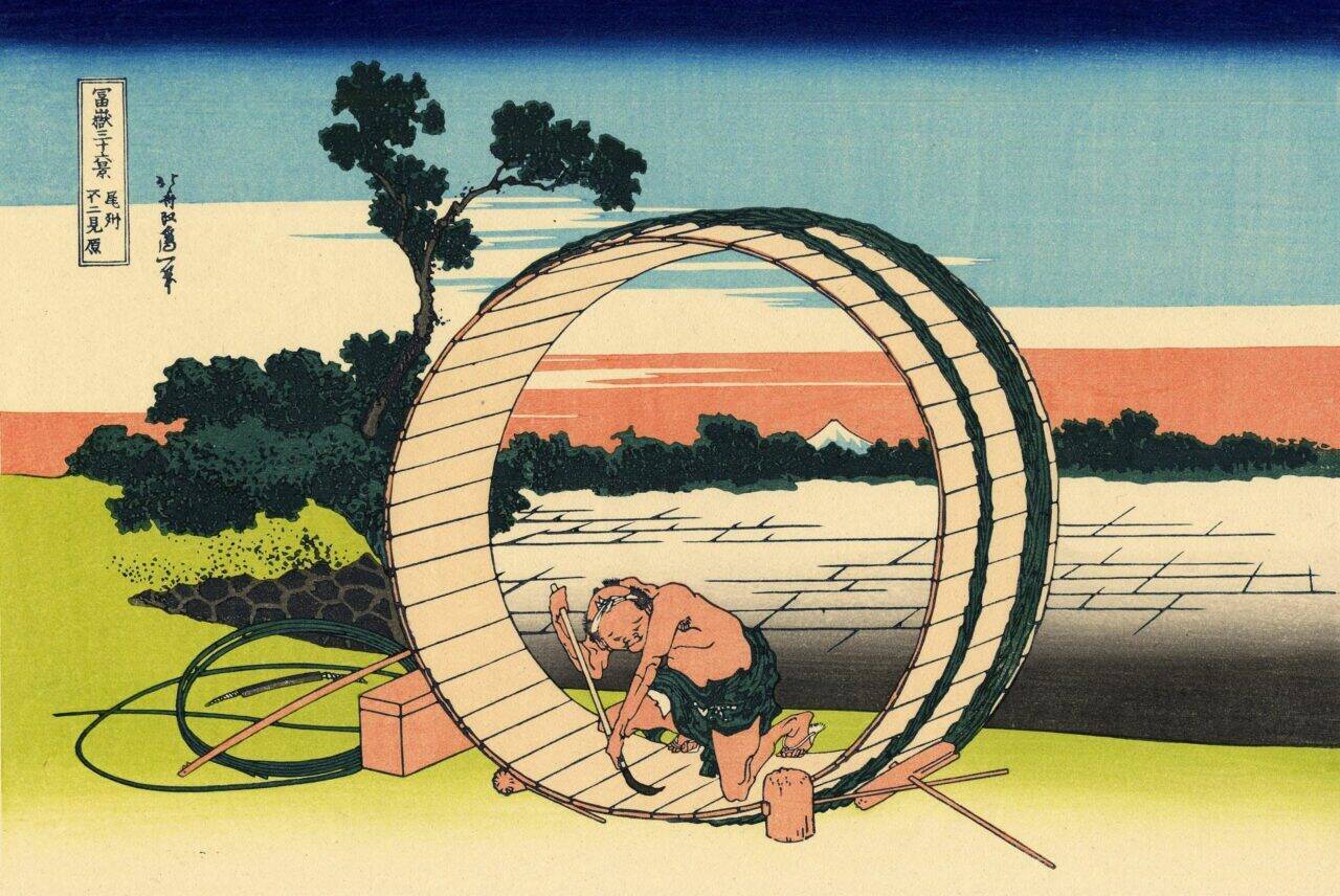 ドラえもんとのび太が葛飾北斎の傑作に溶け込む！ドラえもん浮世絵 