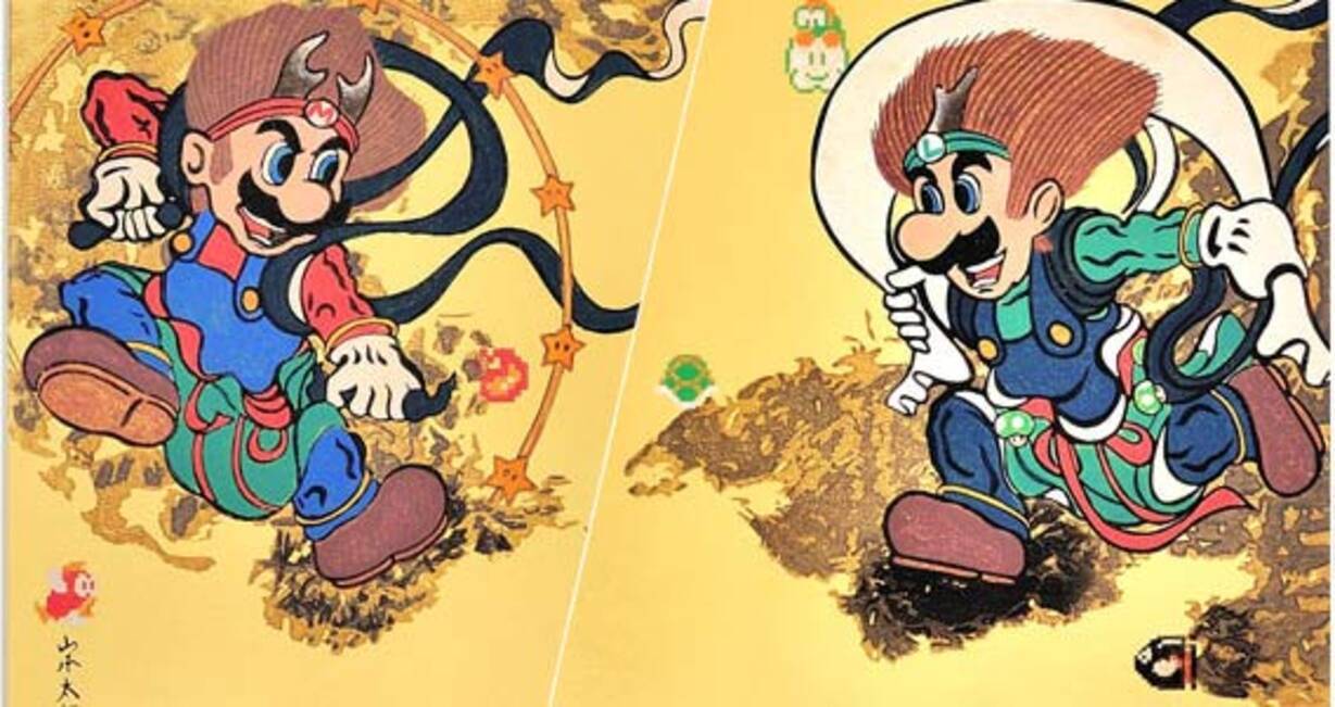 数量限定！スーパーマリオが風神雷神の木版画になって発売！誕生30周年 