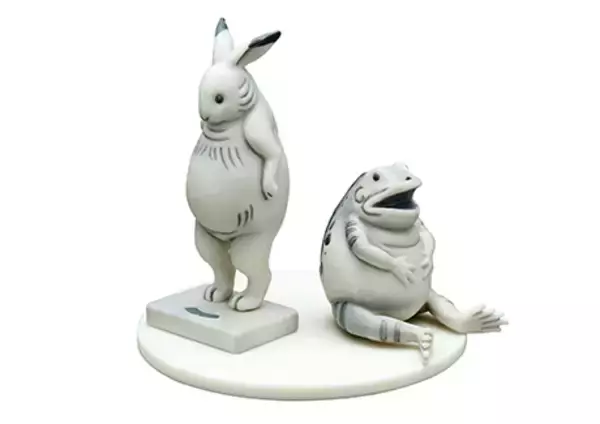 「鳥獣戯画の新フィギュア！現代人の行動を国宝のウサギとカエルが再現「いまどき鳥獣戯画」」の画像